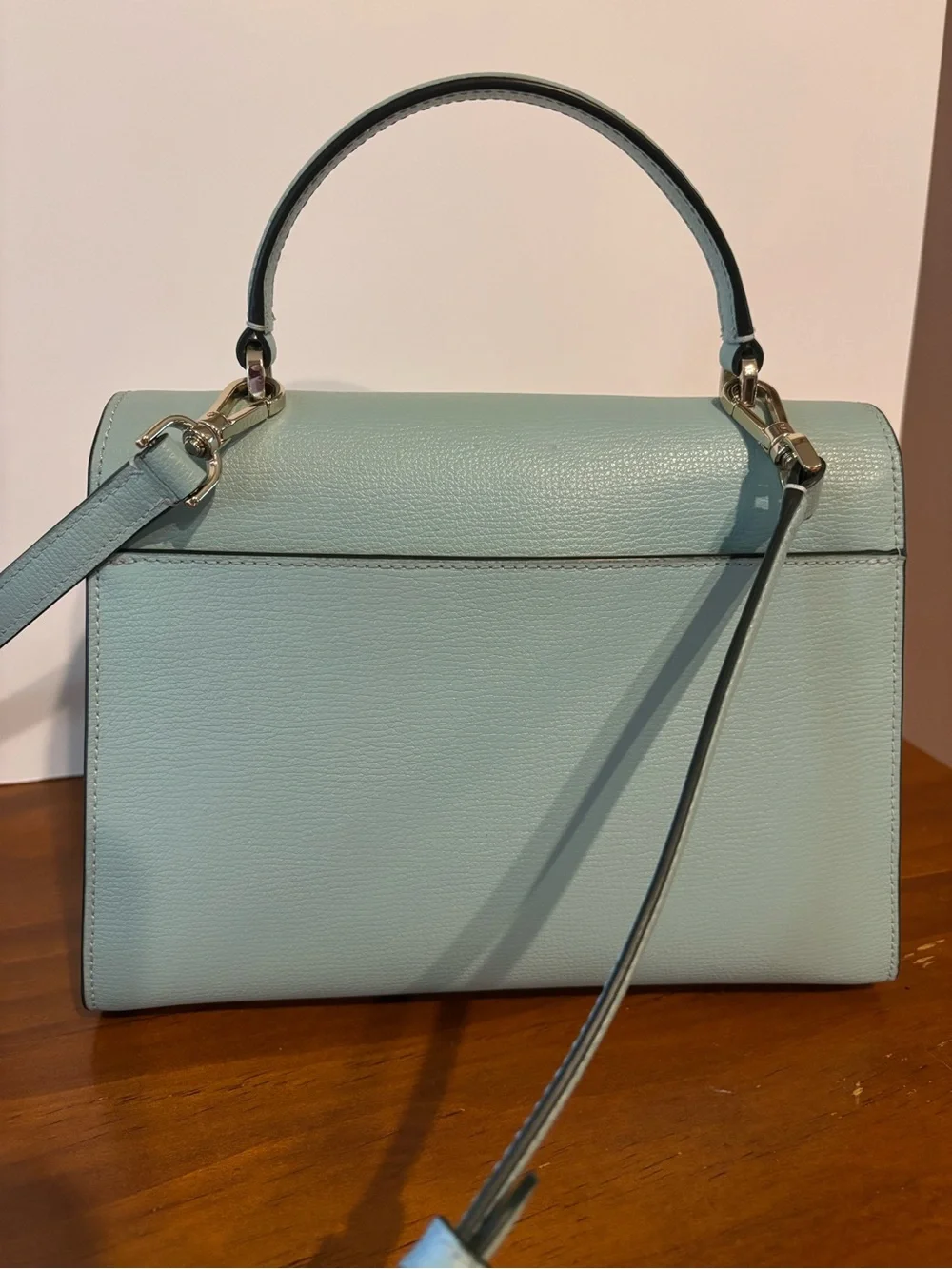 kate spade light blue leather top-handle satchel